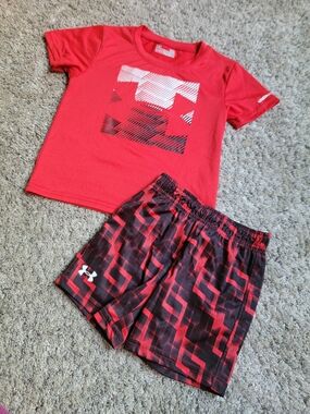 Under Armour Red & Black Kids Matching Set 24M